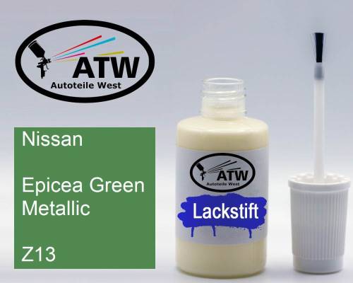 Nissan, Epicea Green Metallic, Z13: 20ml Lackstift, von ATW Autoteile West.